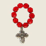 Red Crystal Finger Rosary