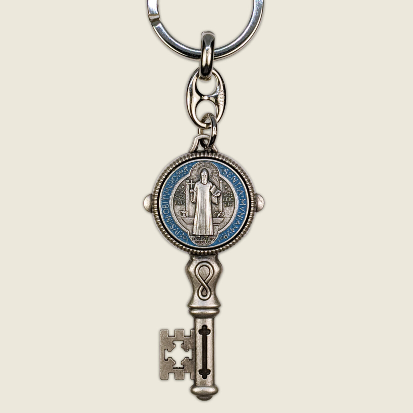 St Benedict Enameled Keychain
