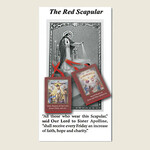 Red Scapular In Plastic W/Pamp