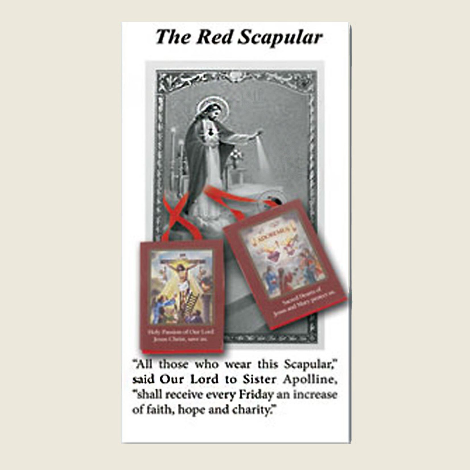Red Scapular In Plastic W/Pamp