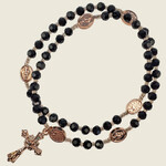 Black & Rose Gold Twistable Rosary Bracelet
