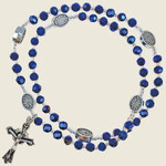 Blue & Silver Miraculous Medal Twistable Rosary Bracelet