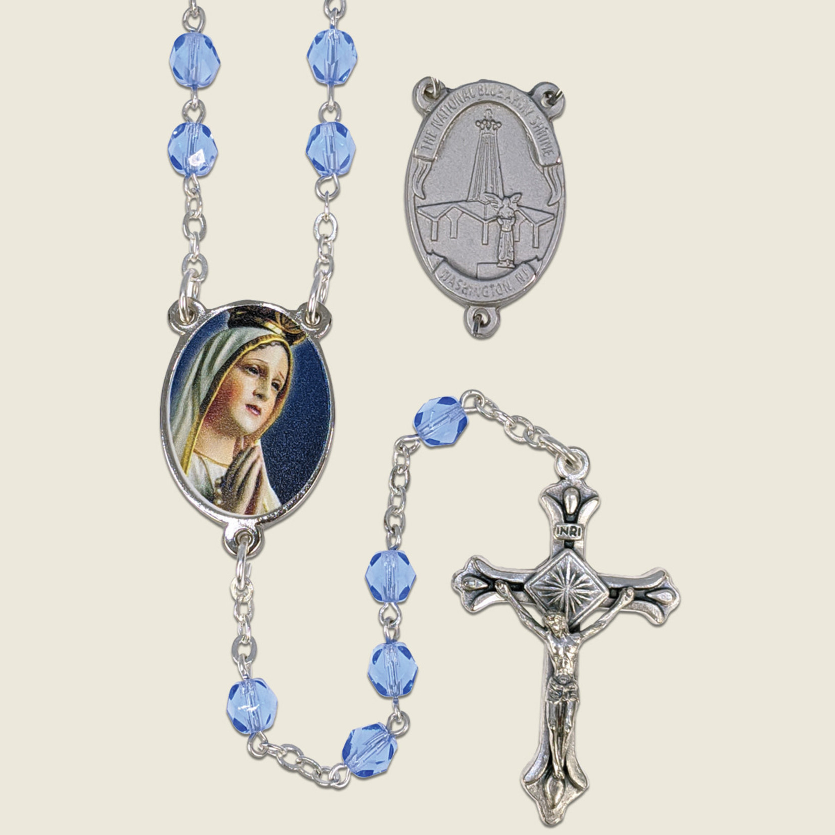 Blue Army Custom Blue Glass Rosary