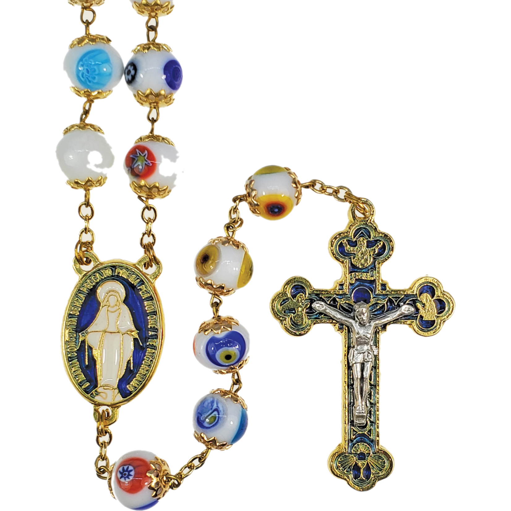 Z-MOSWH - White Murano Glass Rosary