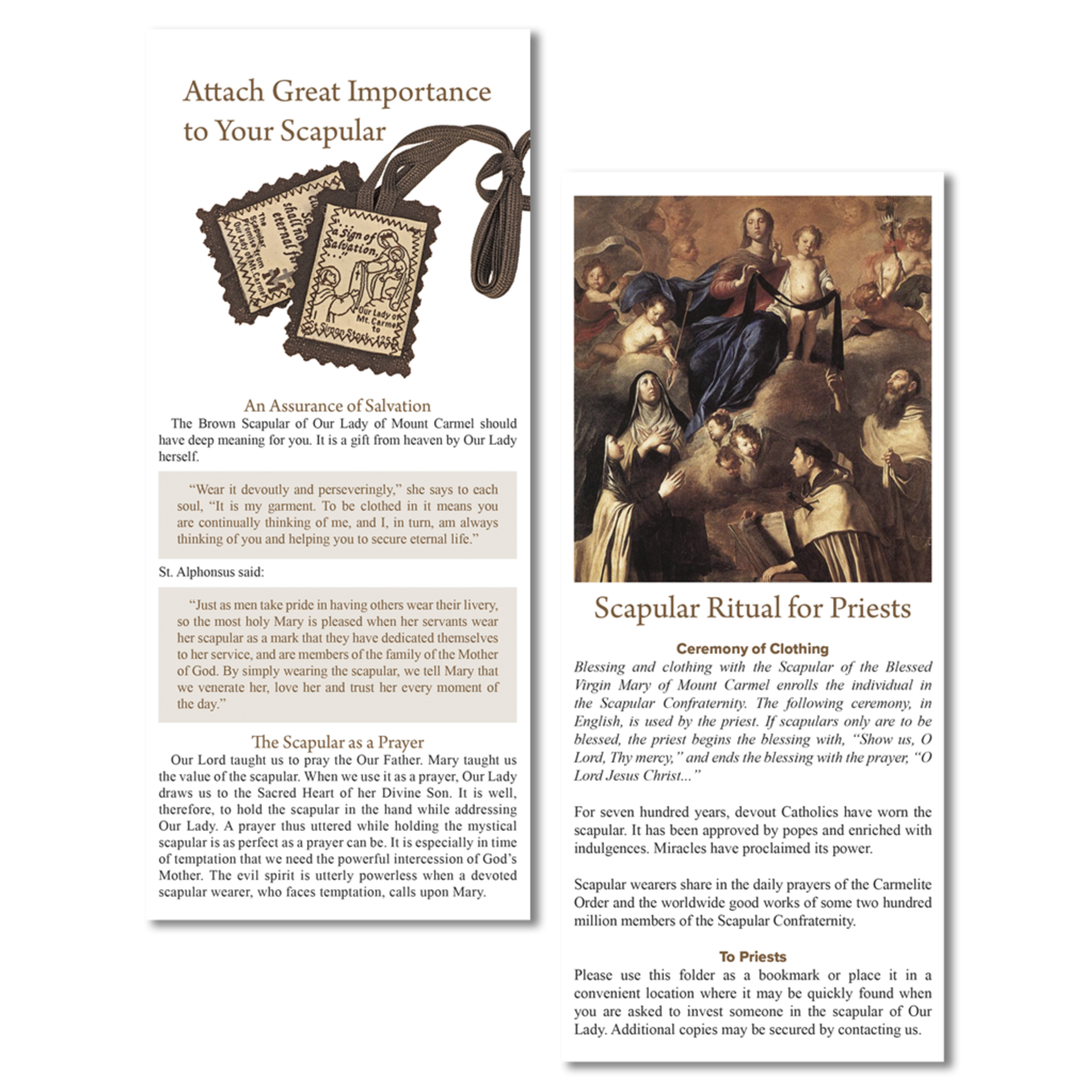 Attach Great Importance To Your Brown Scapular/Scapular Ritual For Priests Pamphlet