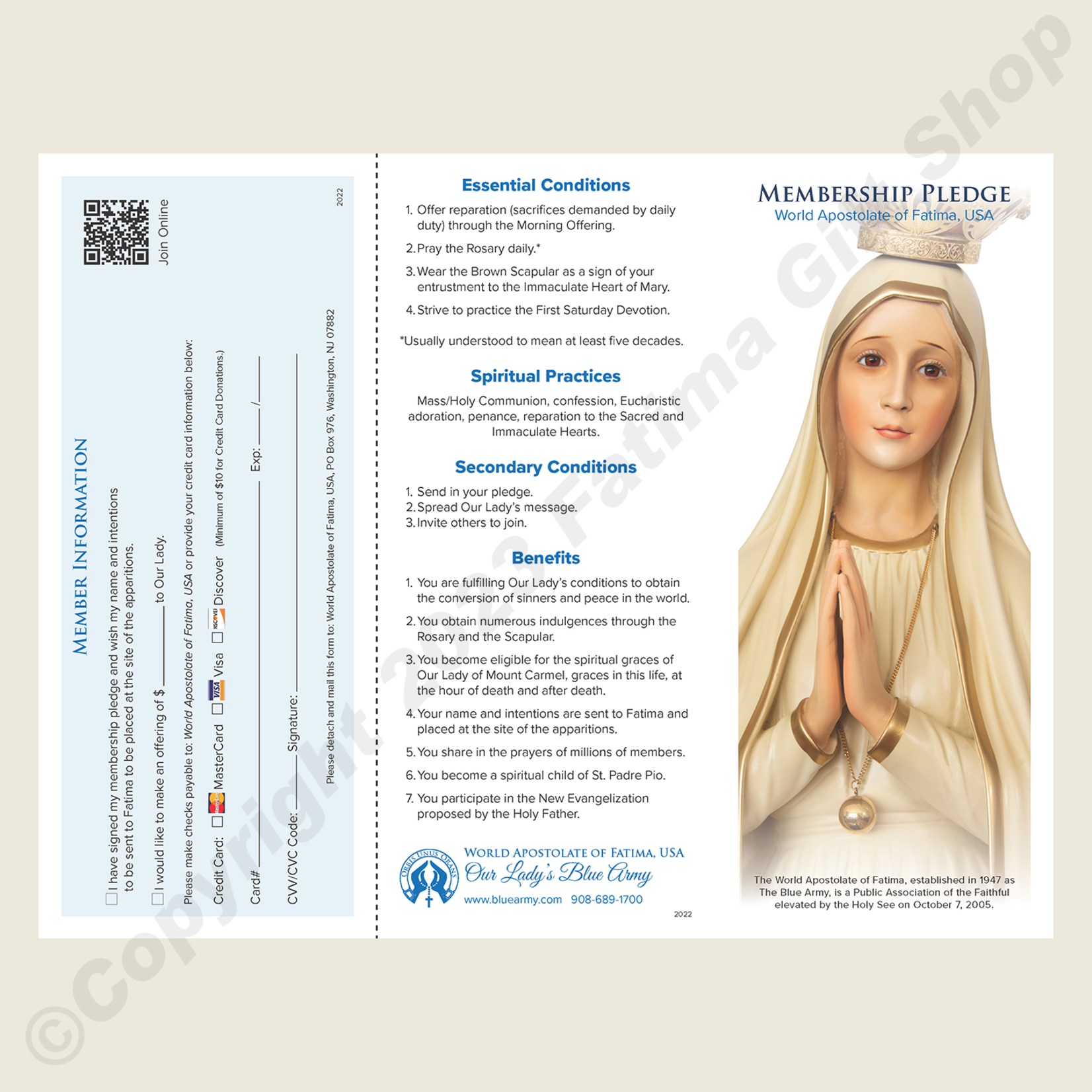 World Apostolate Of Fatima Membership Pledge