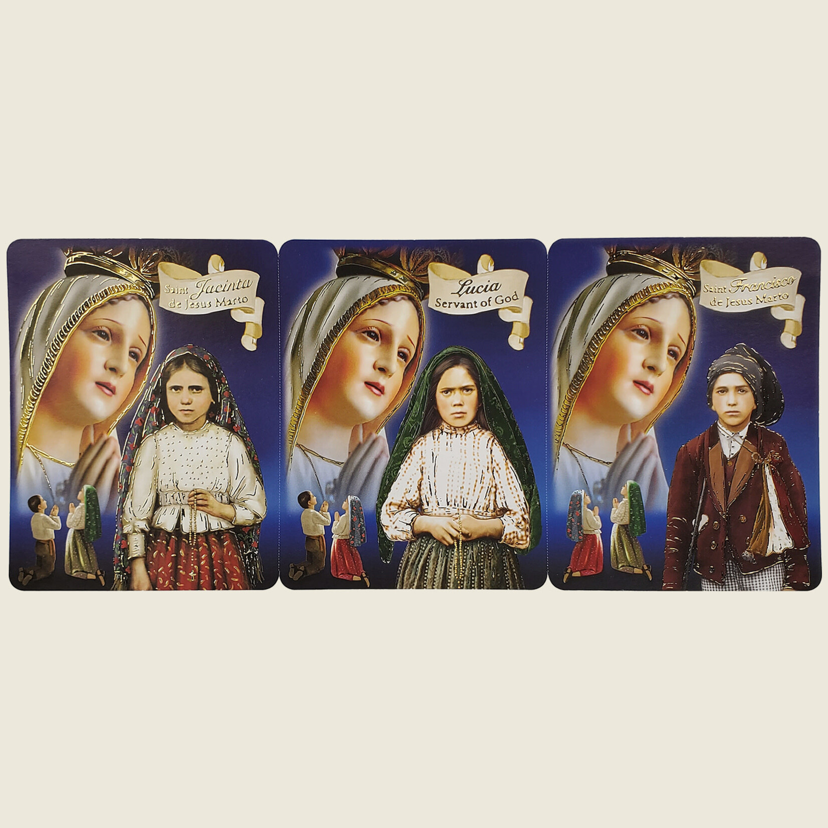 Jacinta, Lucia & Francisco Triptych Prayer Card