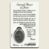 Sacred Heart Prayer Card And Medal Set - Pack Of Three - Made In Italy