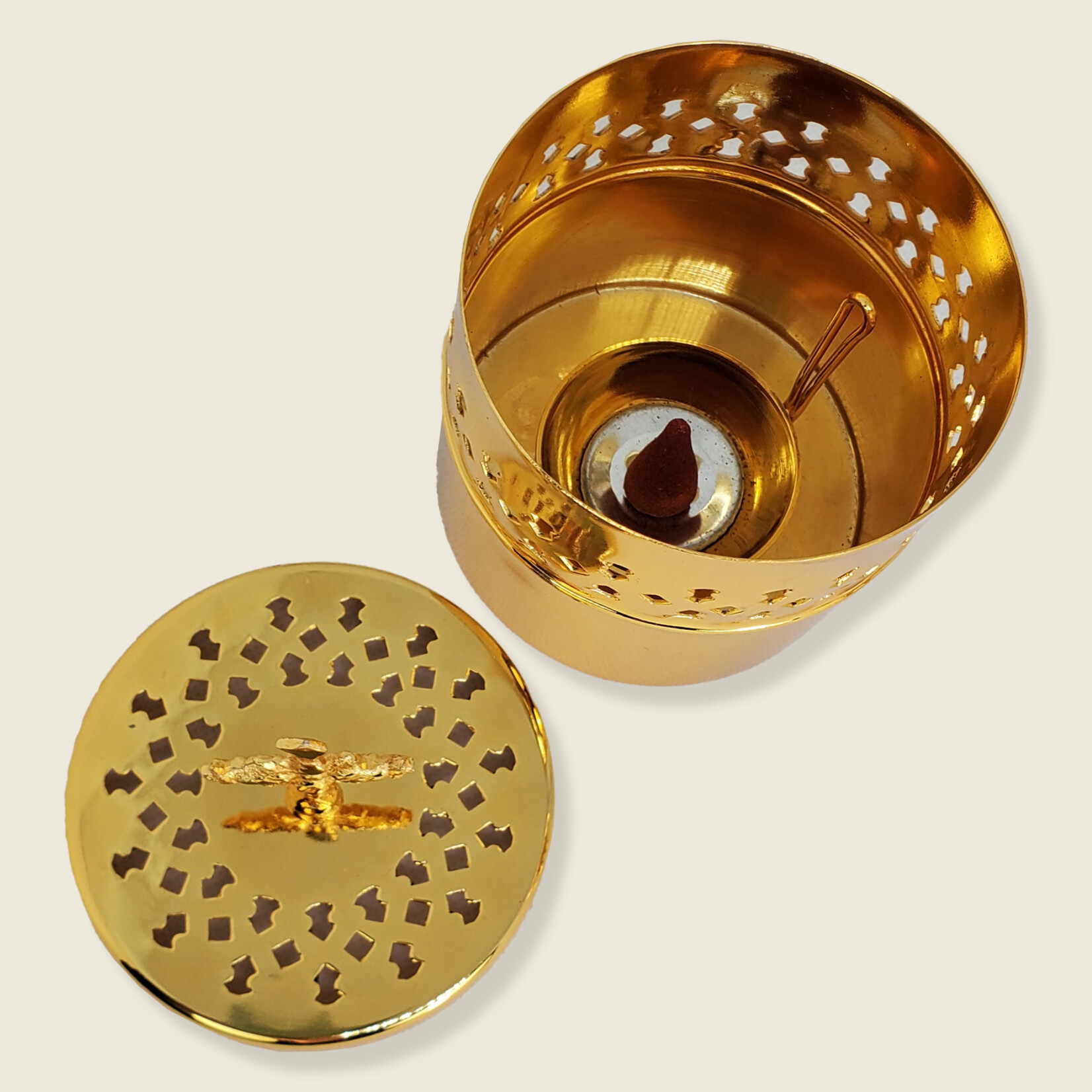 5" Brass Round Incense Burner (Imported)