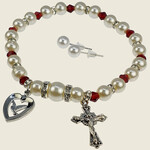 Holy Spirit Earrings And Bracelet Set