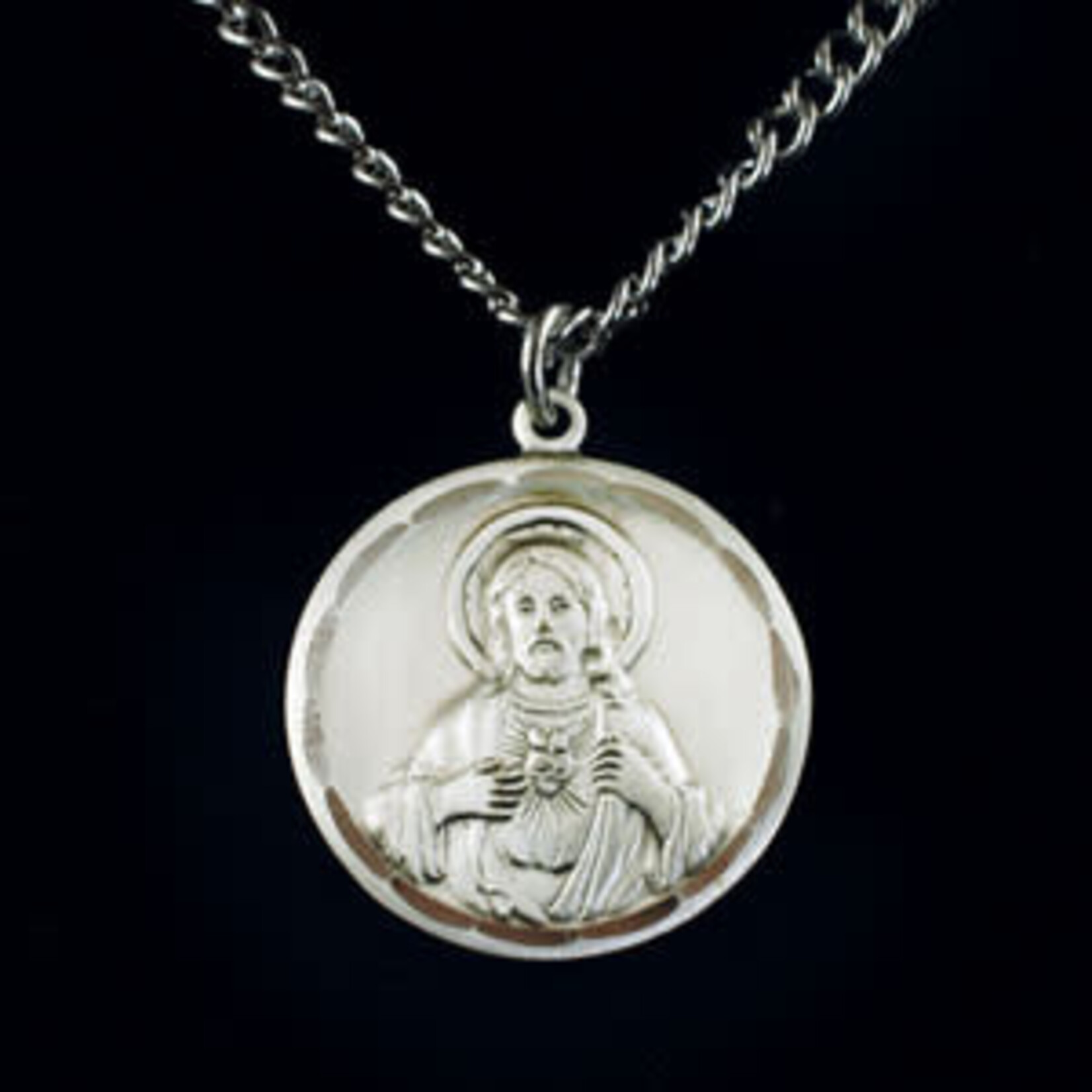 LMG4SC - Sterling Silver Scapular Medal 1" with 24" Chain