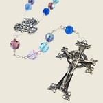 Lilac/Blue Swarovski Crystal And Sterling Silver Rosary