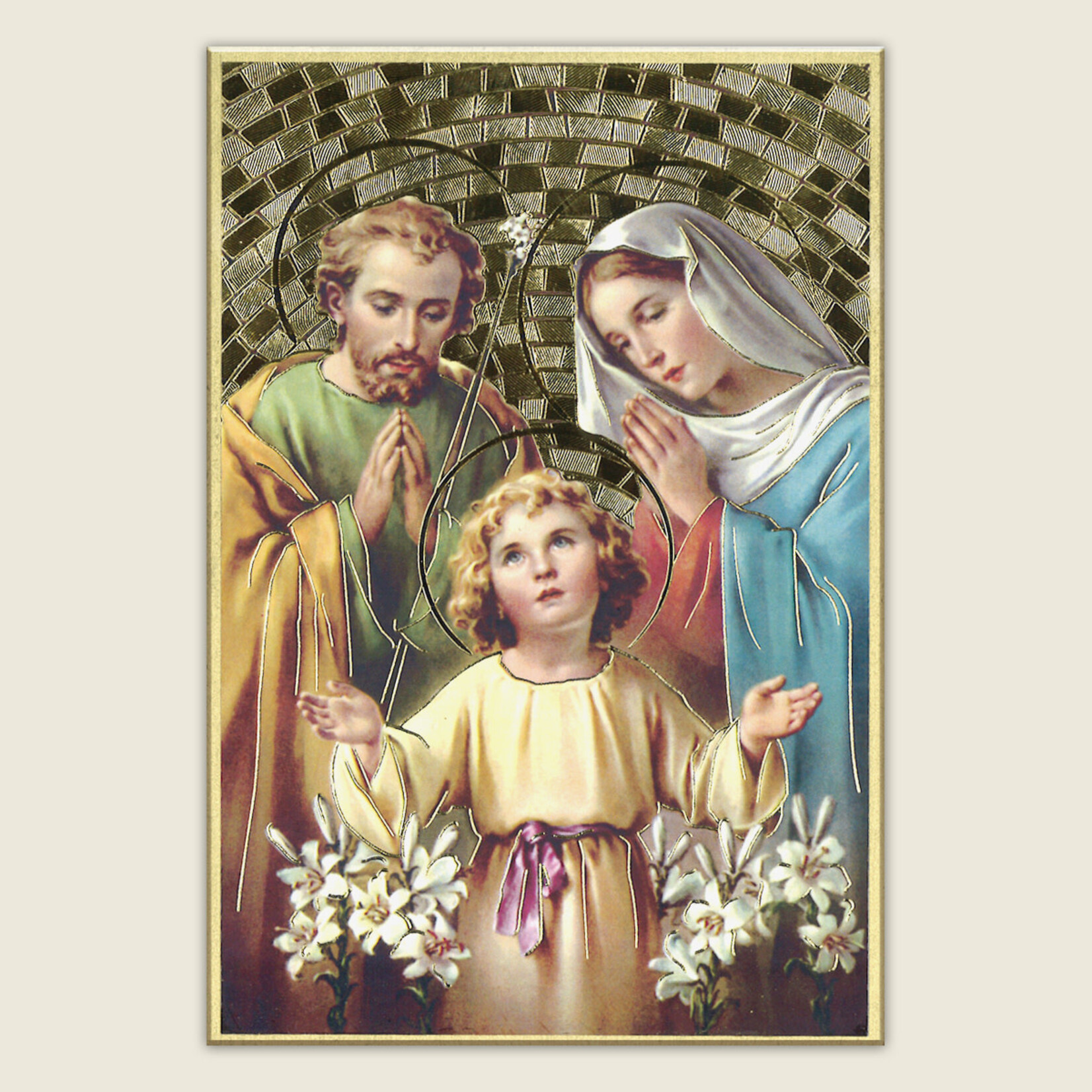 46E-361 Holy Family Gold Mosaic Plaque