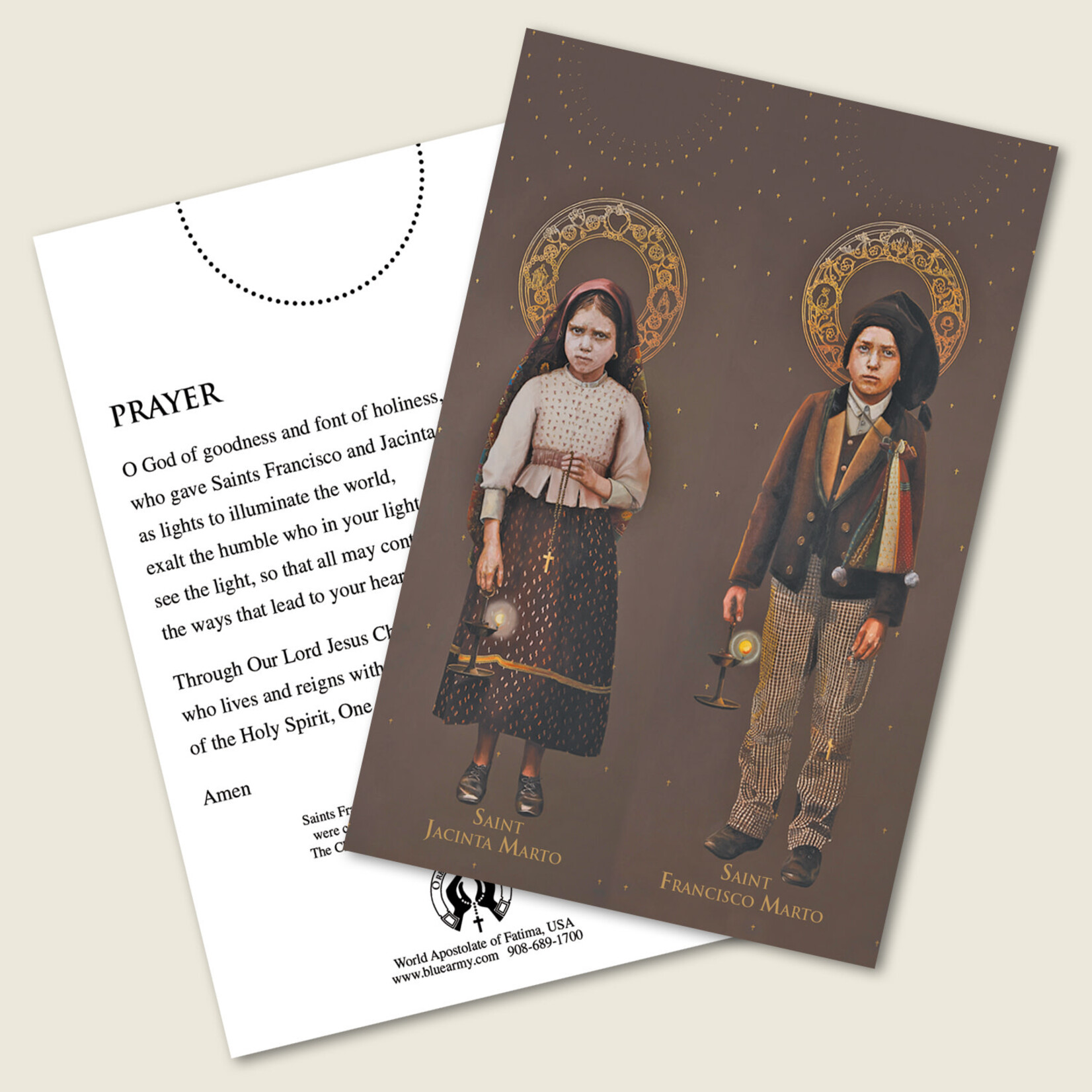 Sts. Jacinta & Francisco Prayer Card