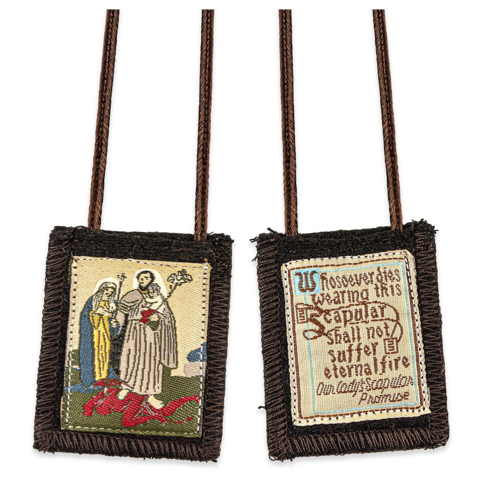 St. Joseph Terror of Demons Brown Woven Scapular