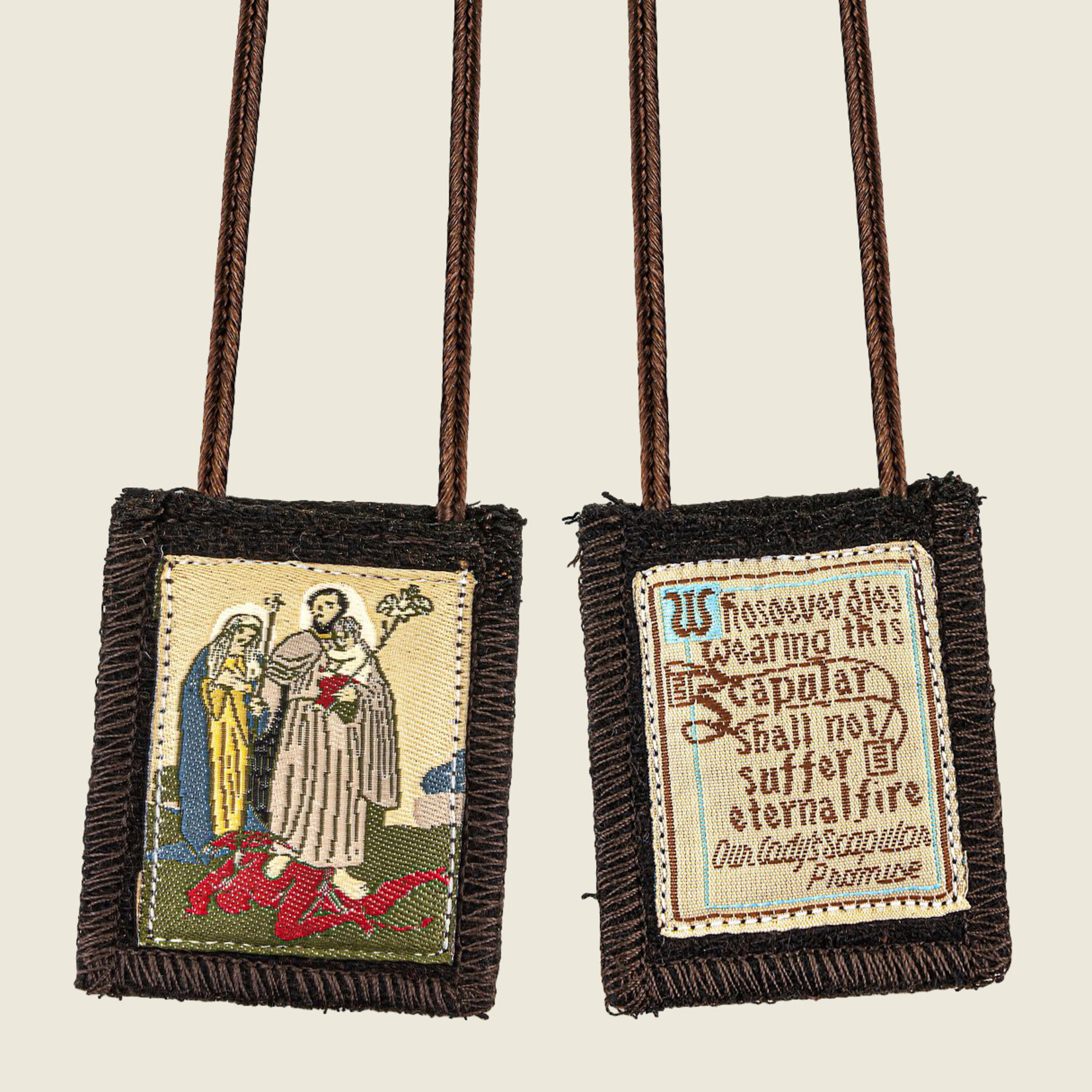 St. Joseph Terror of Demons Brown Woven Scapular