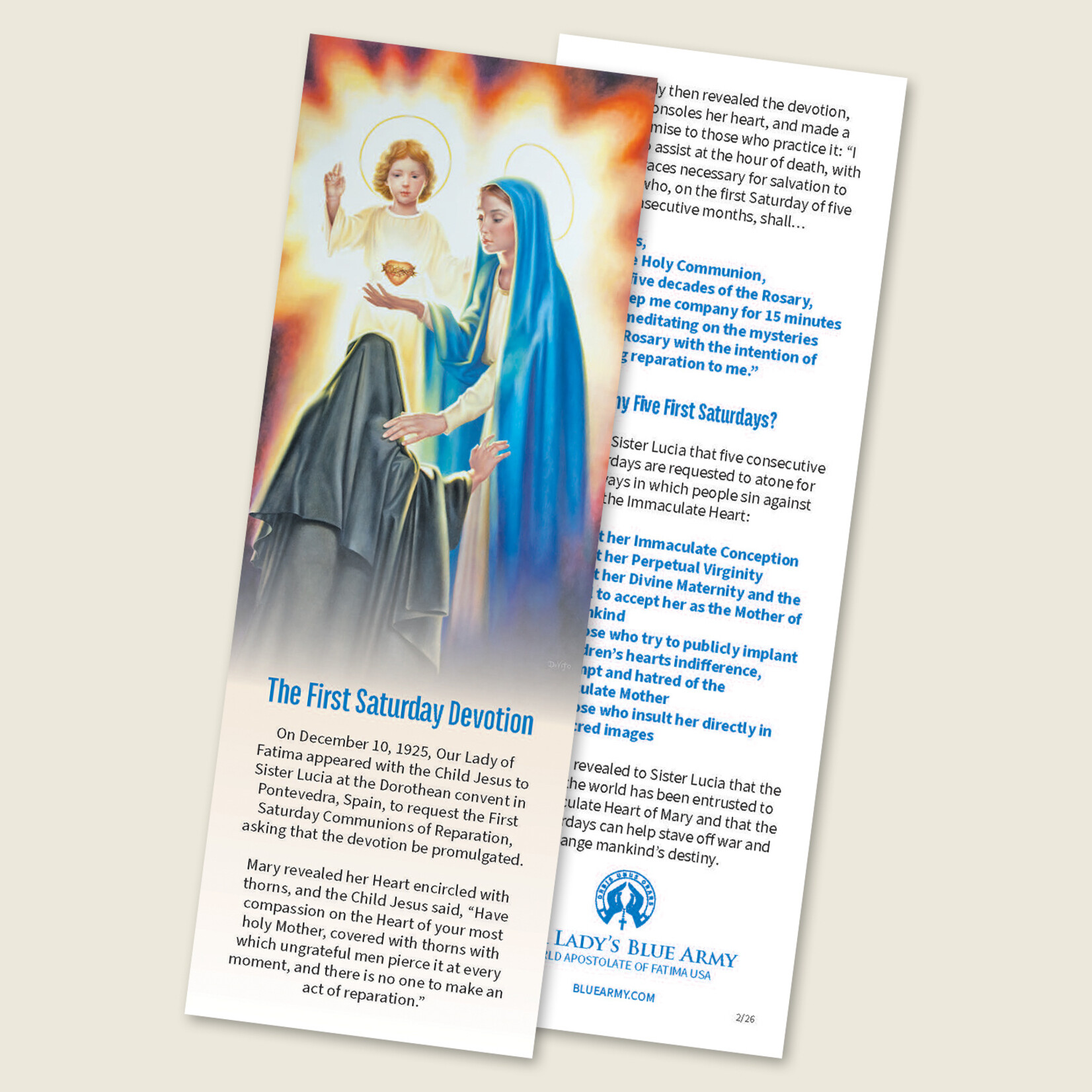 First Saturday Devotion Bookmark