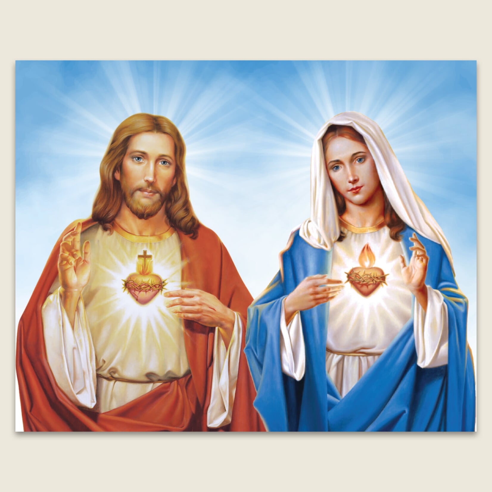 Sacred Heart and Immaculate Heart 8x10 Print