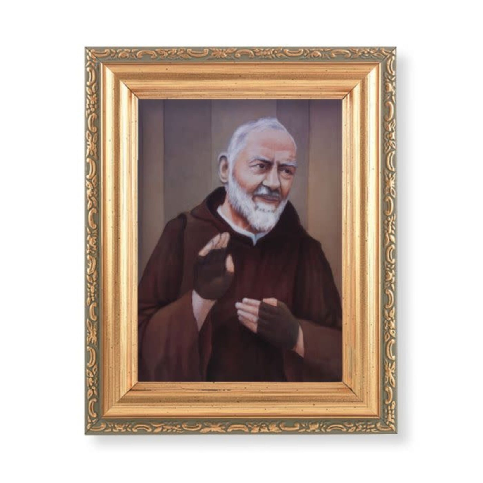 Padre Pio Print with a Gold Frame