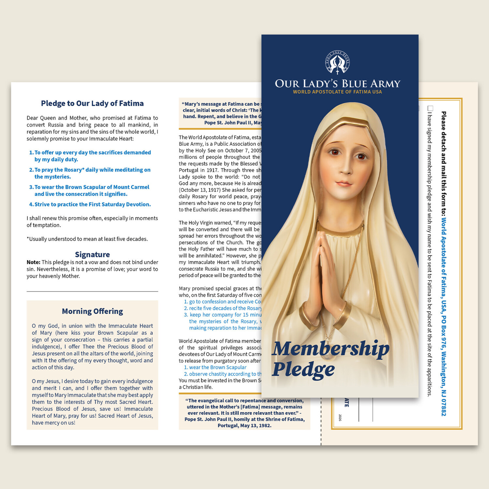 World Apostolate Of Fatima Membership Pledge