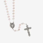 HMR - Crystal Lampwork Bead Rosary on Silver Chain