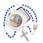 3303BLBX - St. Michael Ros/Box(Blue Pearl Czech Glass Beads)