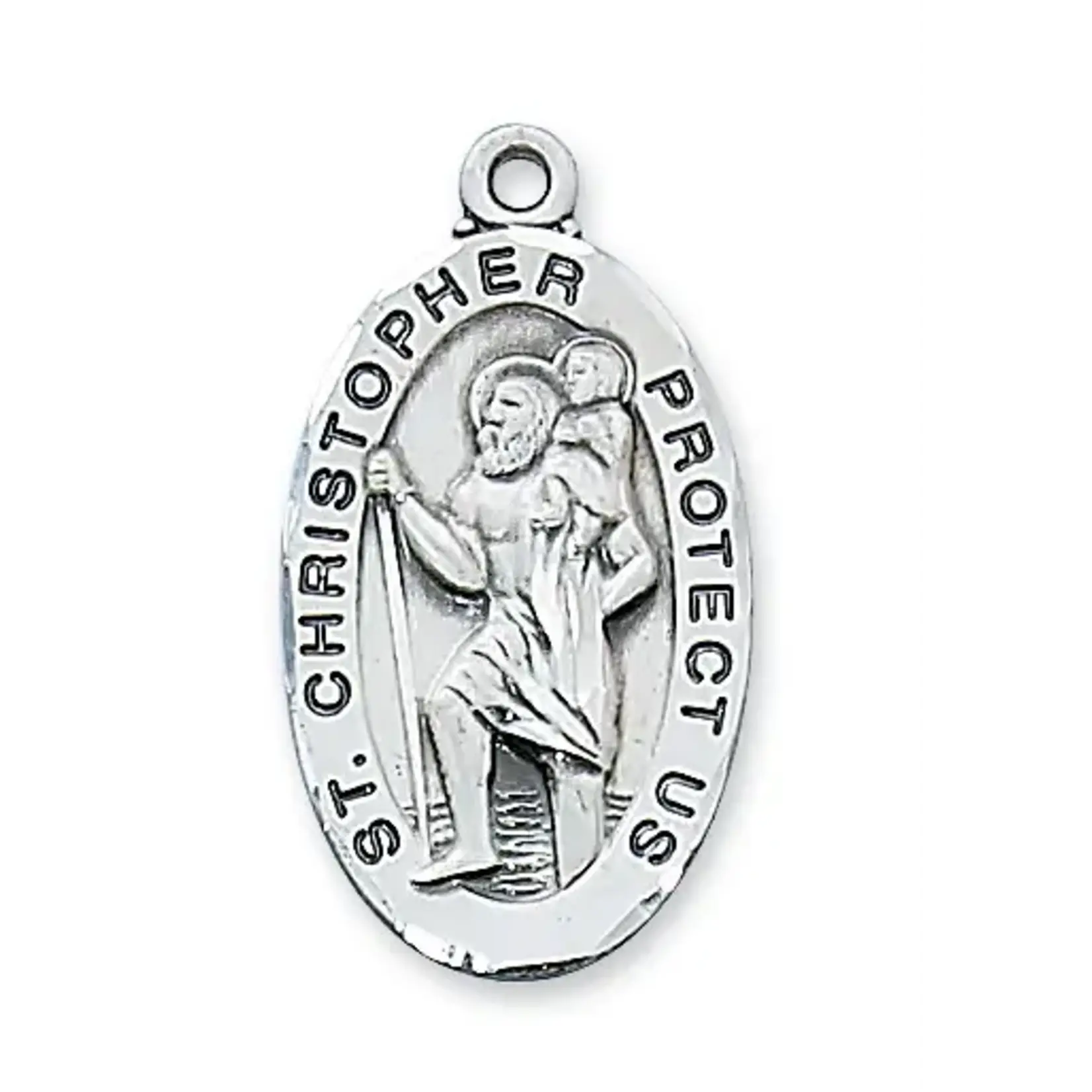 Sterling Silver St Chris 24 Chain & Box