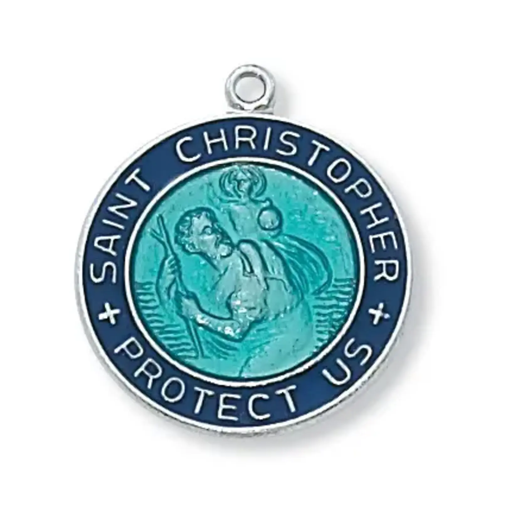 18"  Chain St Christopher Medal