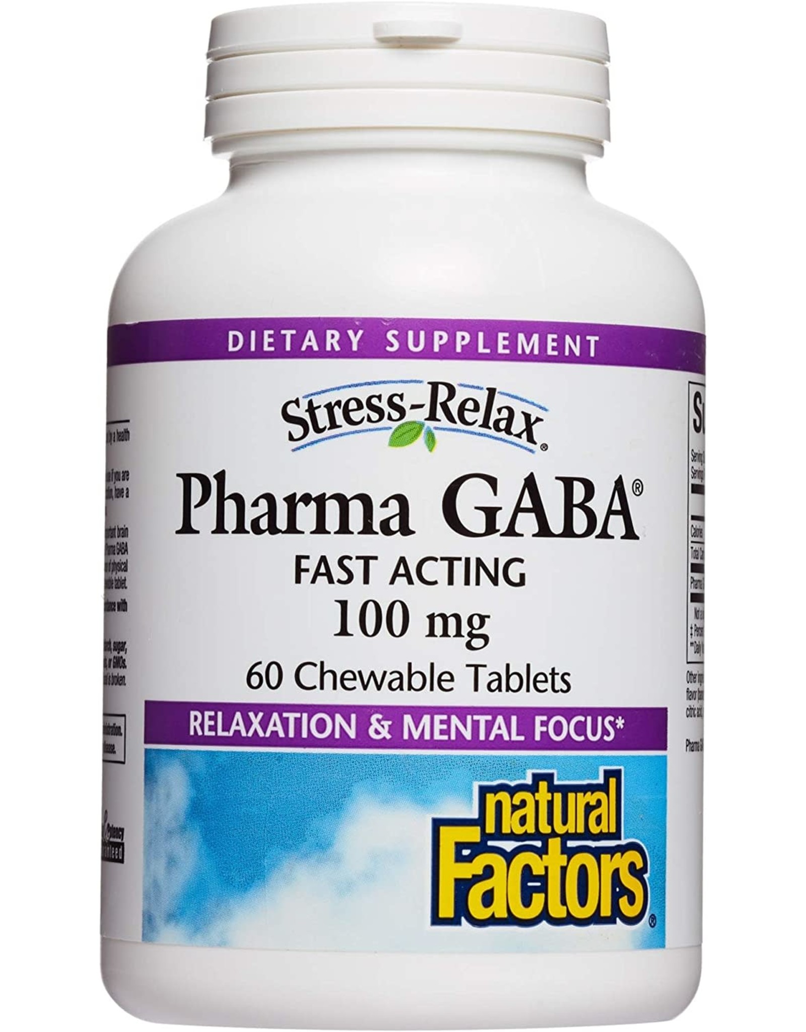 Natural Factors Stress-Relax Pharma GABA Chewable 60/TAB