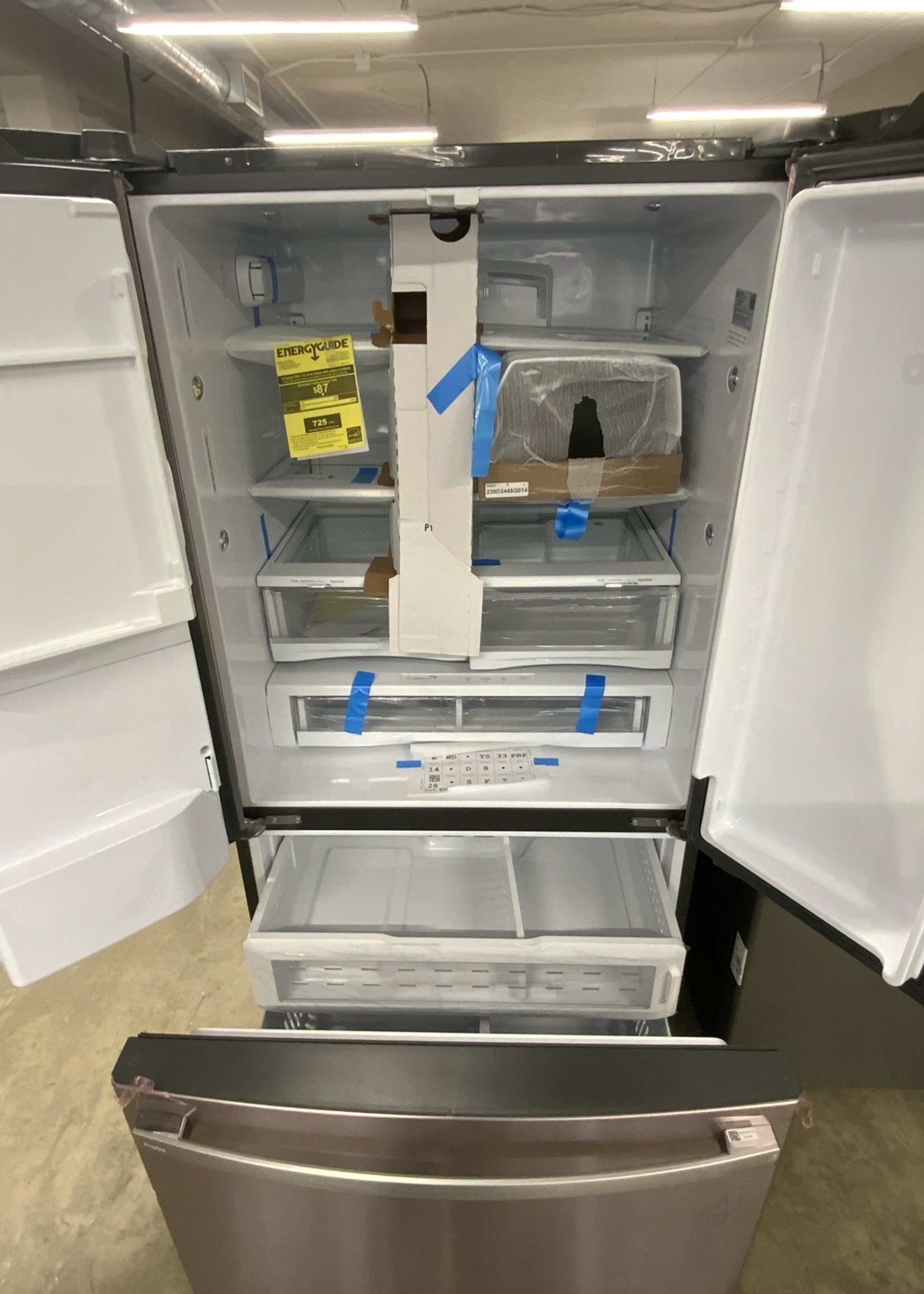 GE GE Profile Bottom-Freezer French Door Refrigerator, 27.8 CuFt, Evaps,Autofill,FZ IM Ready