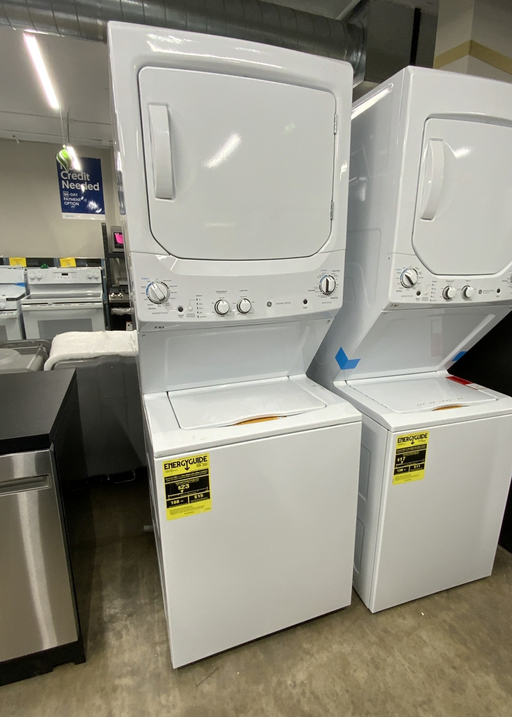 GE GE 27" White Laundry Center 3.8 cu. ft. Washer and 5.9 cu. ft. 240-Volt Vented Electric Dryer