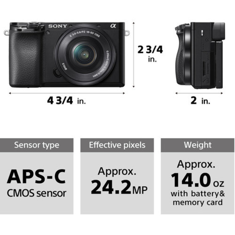 Sony Alpha a6100 Mirrorless Camera with 16-50mm f/3.5-5.6