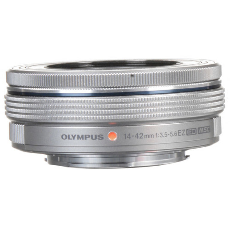 FujiFilm Olympus M. Zuiko Digital 14-42mm f/3.5-5.6 EZ (Electronic Zoom) Pancake Lens - SILVER - for Micro Four Thirds System