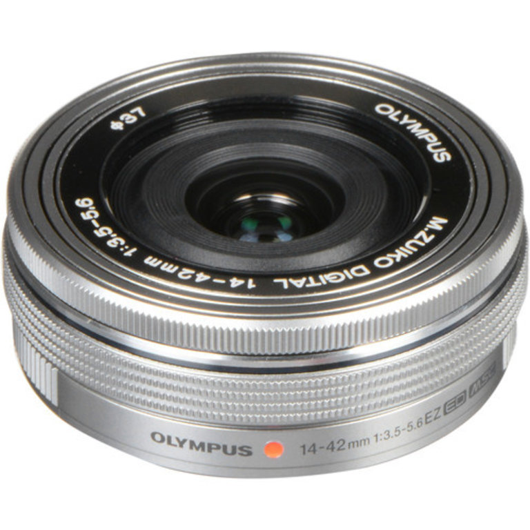 FujiFilm Olympus M. Zuiko Digital 14-42mm f/3.5-5.6 EZ (Electronic Zoom) Pancake Lens - SILVER - for Micro Four Thirds System