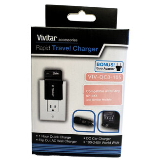 Vivitar Vivitar VIV-QCB-105 Car and Wall Charger for Sony NP-BX1 (Sony X Battery)
