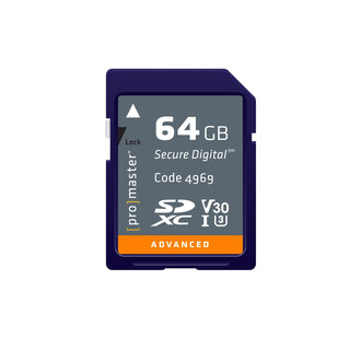Promaster SDXC 64GB Advanced UHS-I V30 Memory Card Promaster SDXC 64GB Advanced UHS-I V30 Memory Card