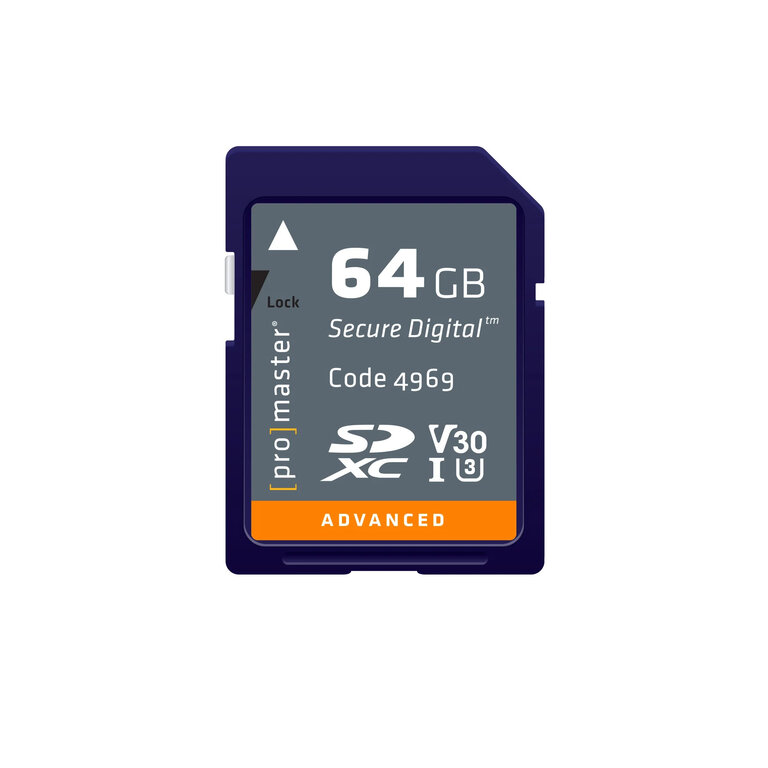 Promaster SDXC 64GB Advanced UHS-I V30 Memory Card