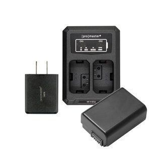 Promaster Promaster Battery & Dual Charger Kit for Sony NP-FW50 Promaster Promaster Battery & Dual Charger Kit for Sony NP-FW50