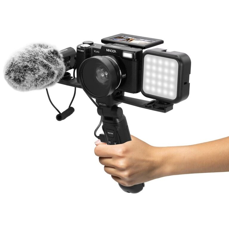 Minolta MINOLTA® MND60V 64 MP Autofocus / 4K60FPS Ultra HD Vlogger Content Creator's Kit (Black)