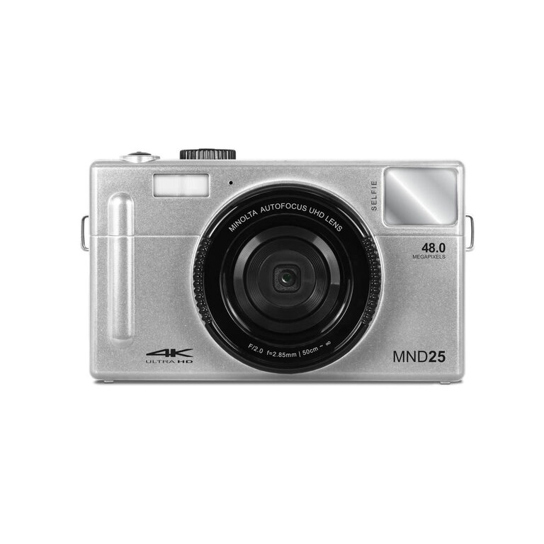 Minolta MINOLTA® MND25 48 MP Autofocus / 4K Ultra HD Camera w/Selfie Mirror (Silver)