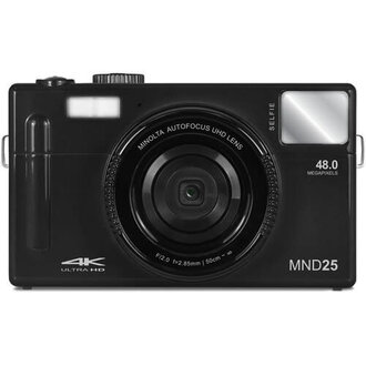 Minolta MINOLTA® MND25 48 MP Autofocus / 4K Ultra HD Camera w/Selfie Mirror (Black)