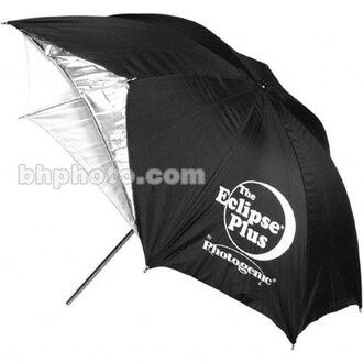Photogenic Photogenic Umbrella - "Eclipse" Silver with Black Cover - 32"