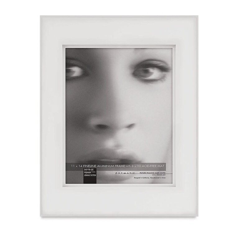 MCS FRAMATIC 11X14 FINELINE (8X10 MAT) FRAME - WHITE
