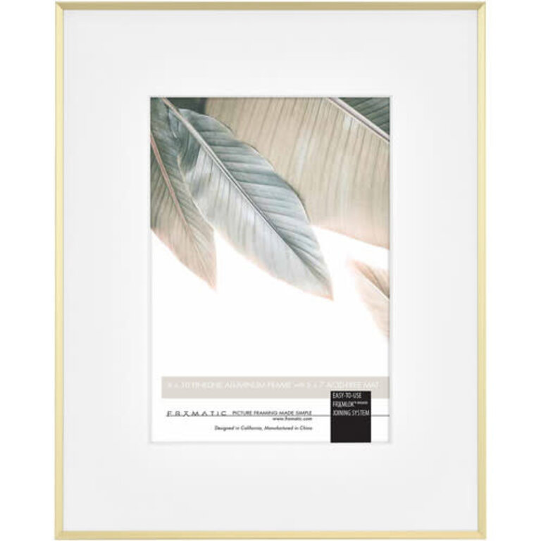 MCS FRAMATIC 8X10 FINELINE (5X7 MAT) FRAME - BRASS