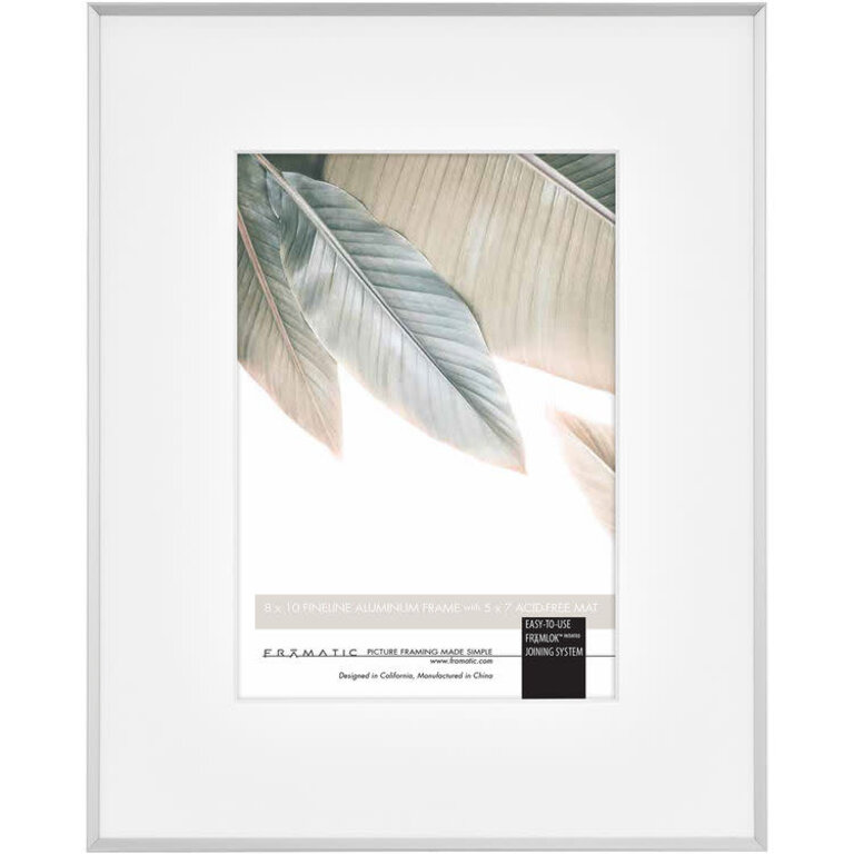 MCS FRAMATIC 8X10 FINELINE (5X7 MAT) FRAME - SILVER