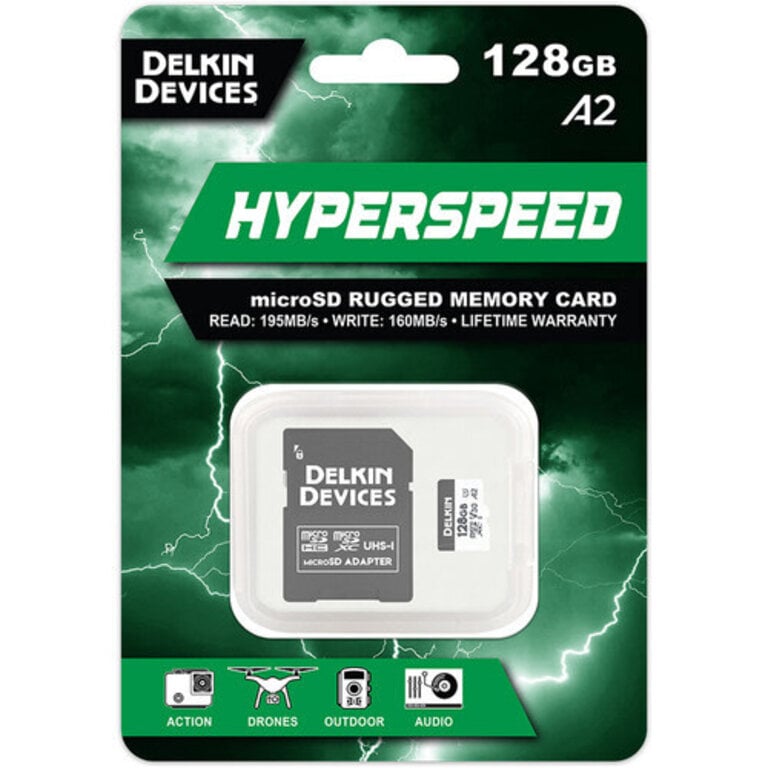 Delkin Devices DELKIN 128GB HYPERSPEED MICRO SD V30 MEMORY CARD