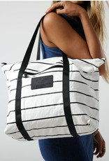 Aloha Collection Pinstripe Zipper Tote