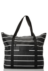 Aloha Collection Pinstripe Zipper Tote