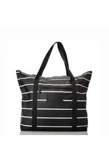 Aloha Collection Pinstripe Zipper Tote