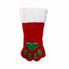 XMAS Stocking Red, Green Paw 15.5"